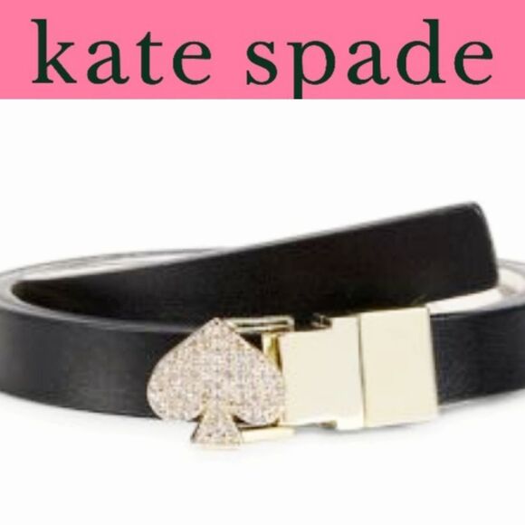 Kate Spade New York Embellished Leather Slim Reversible‎ Belt